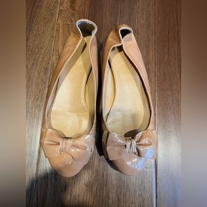 Women’s J.Crew blush bow flats size 8.5 euc